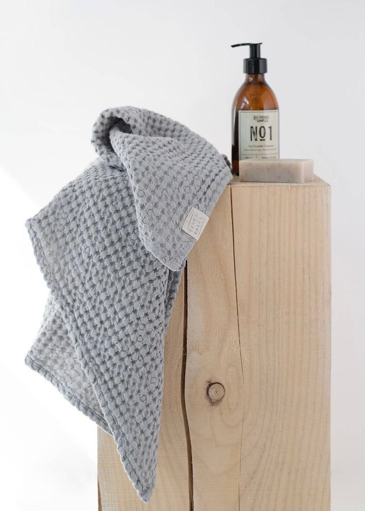 Linen + Cotton Honeycomb Waffle Towels | Light Grey