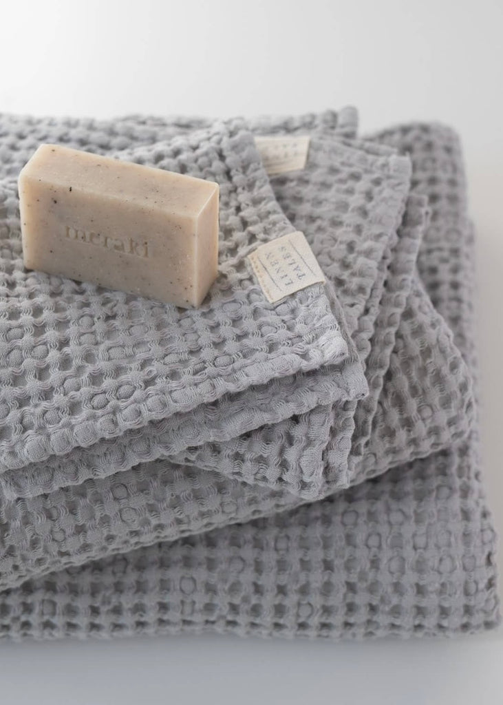 Linen + Cotton Honeycomb Waffle Towels | Light Grey