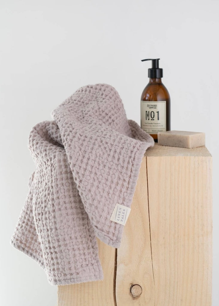 Linen + Cotton Honeycomb Waffle Towels | Powder