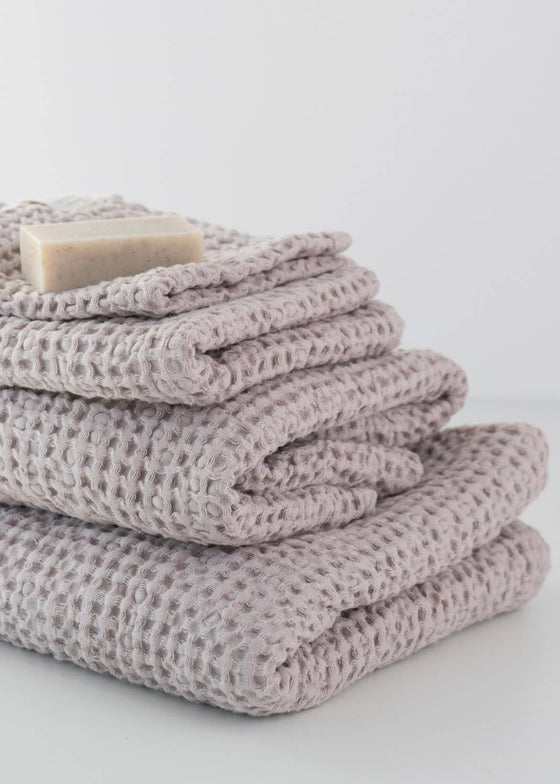 Linen + Cotton Honeycomb Waffle Towels | Powder
