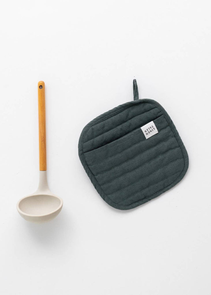 Linen Potholder | Forest Green