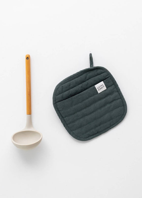 Linen Potholder | Forest Green