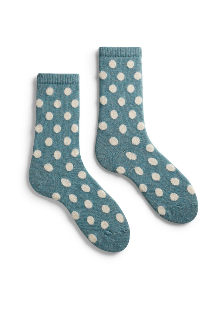 Lisa b. | Classic Dot Wool Cashmere Crew Socks Mineral