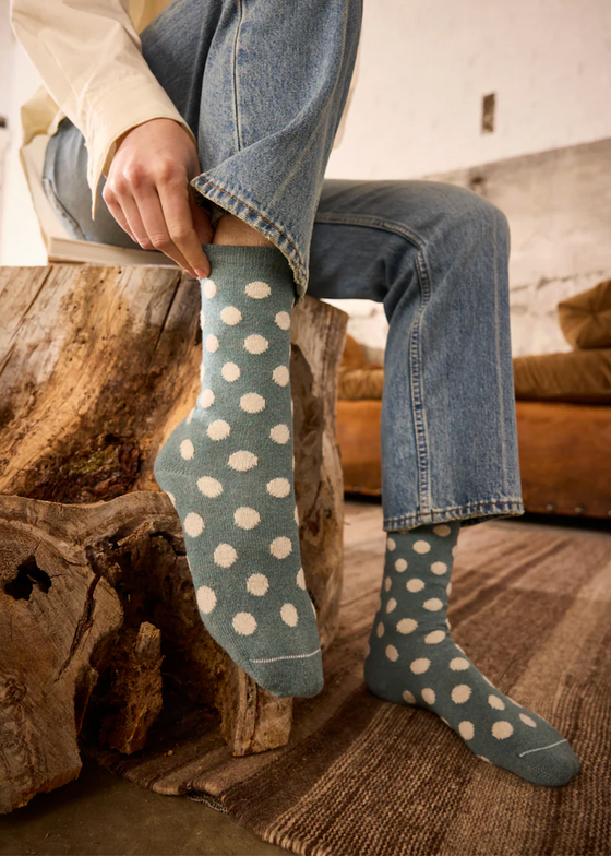 Lisa b. | Classic Dot Wool Cashmere Crew Socks Mineral