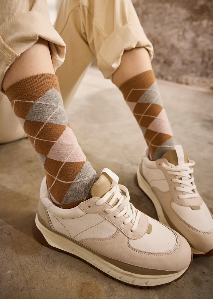 Lisa b. | Cotton Argyle Socks | Camel