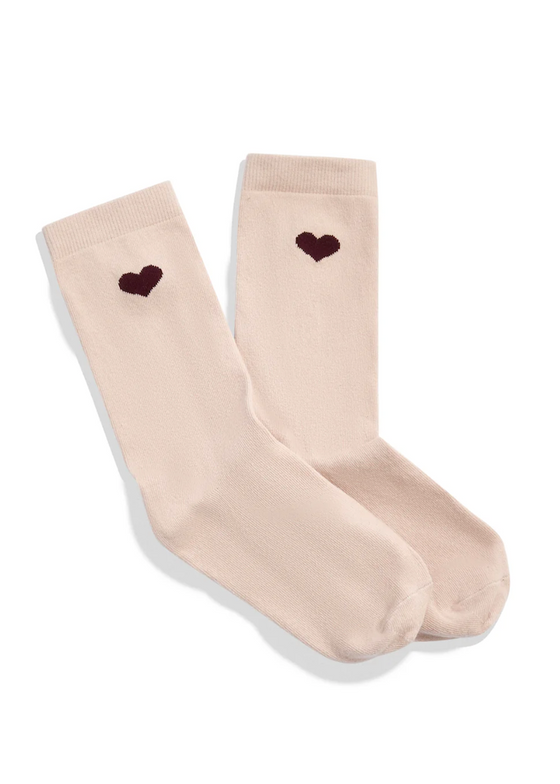 Lisa b. | Cotton Heart Crew Socks | Pale Pink