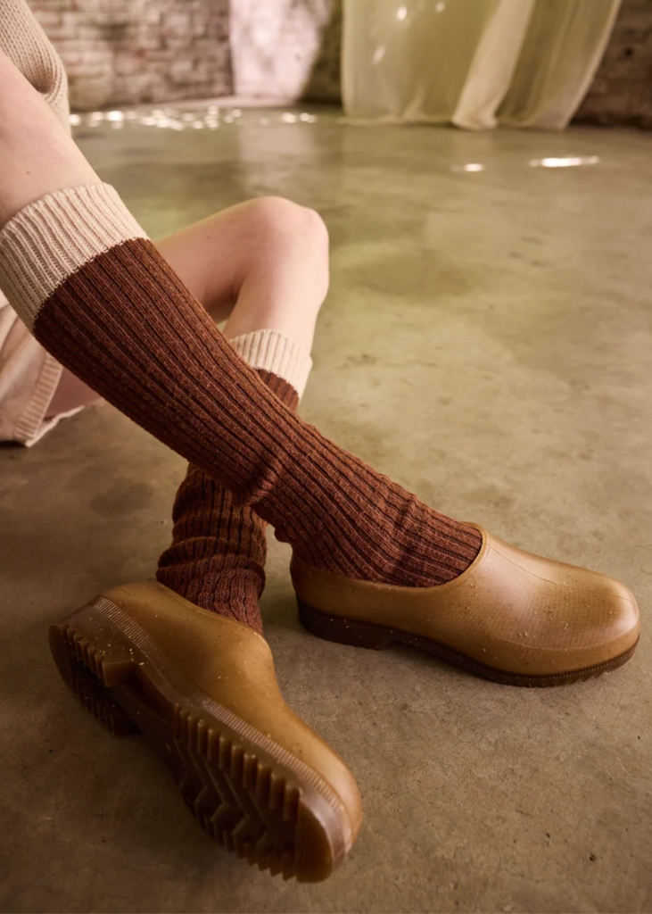 Lisa b. | Creme Top Ribbed Knee High | Acorn