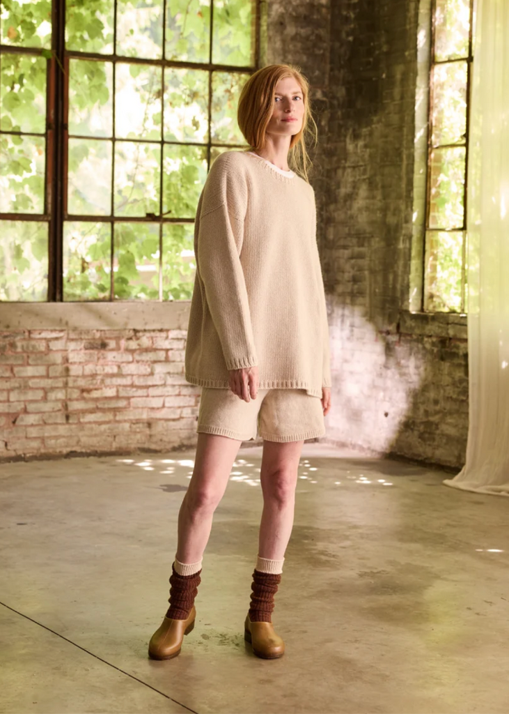 Lisa b. | Creme Top Ribbed Knee High | Acorn