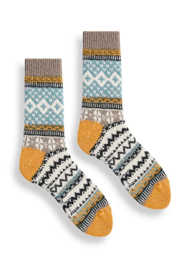 Lisa b. | Fair Isle Wool Cashmere Crew Socks | Squash