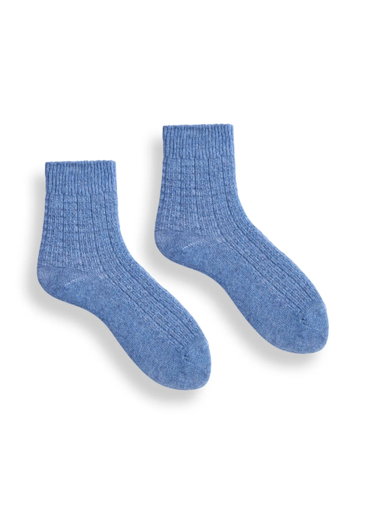 Lisa b. | Rope Stitch Quarter Crew | Chambray