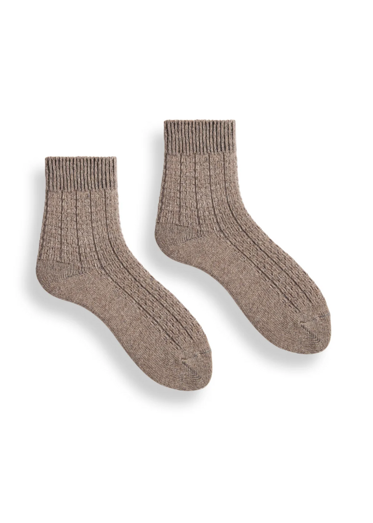Lisa b. | Rope Stitch Quarter Crew | Mushroom