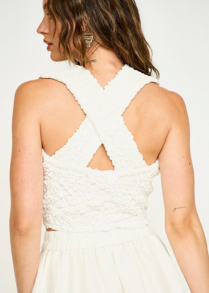 Mirth | Lucia Smocked Top | White