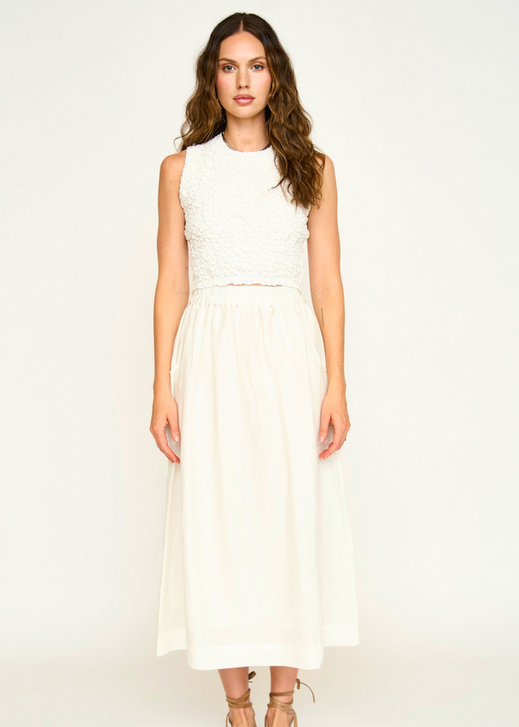 Mirth | Lucia Smocked Top | White