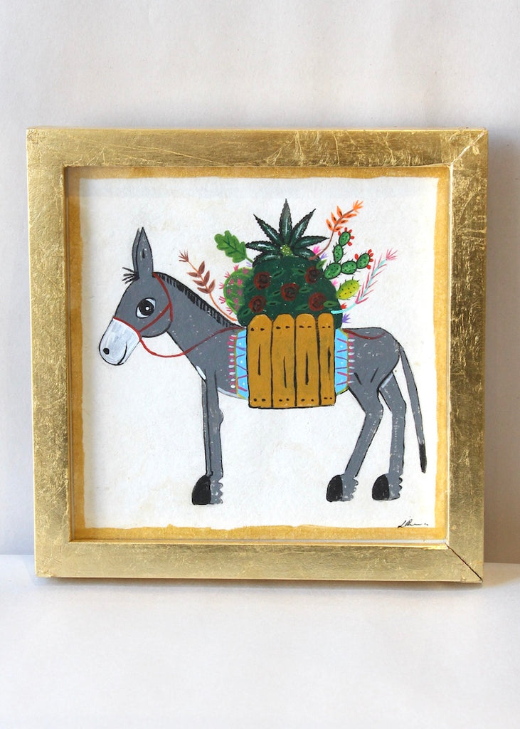Luis Romero | Donkey with Blanket Framed Print