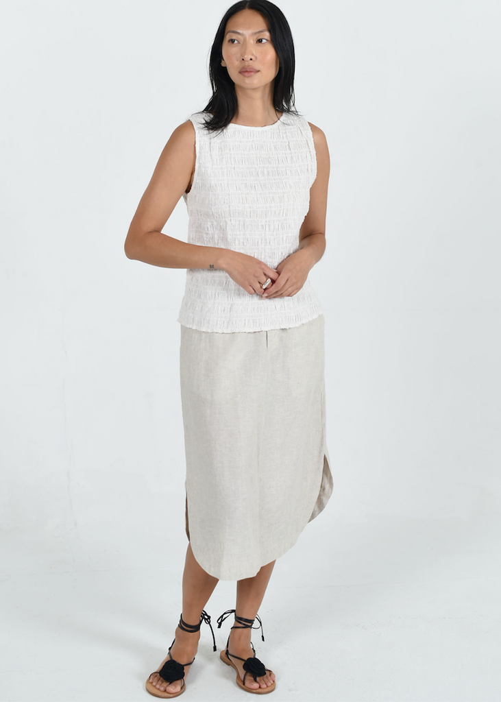 M. Patmos | Moore Smocked Top | Ivory