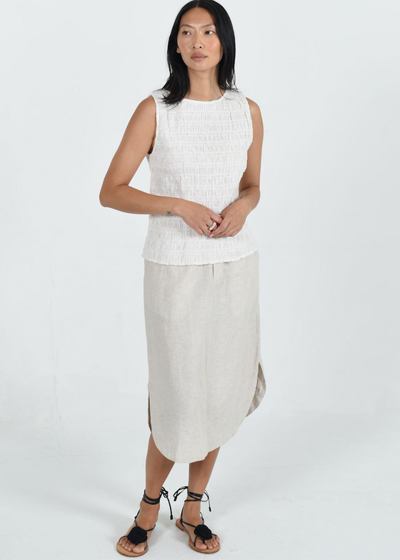 M. Patmos | Moore Smocked Top | Ivory