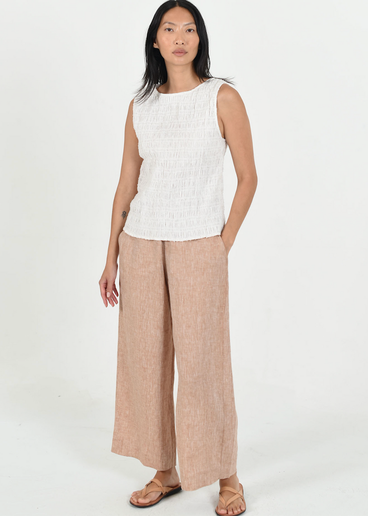M. Patmos | Moore Smocked Top | Ivory