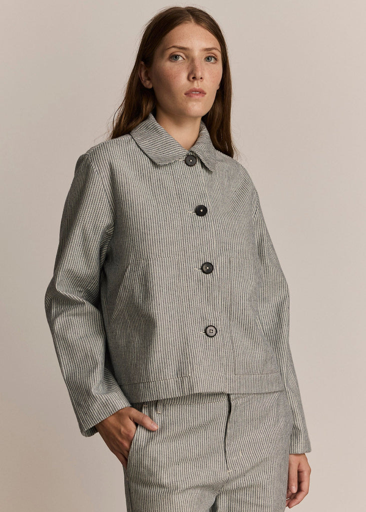 M. Patmos | Mona Jacket | Reversed Stripe Denim
