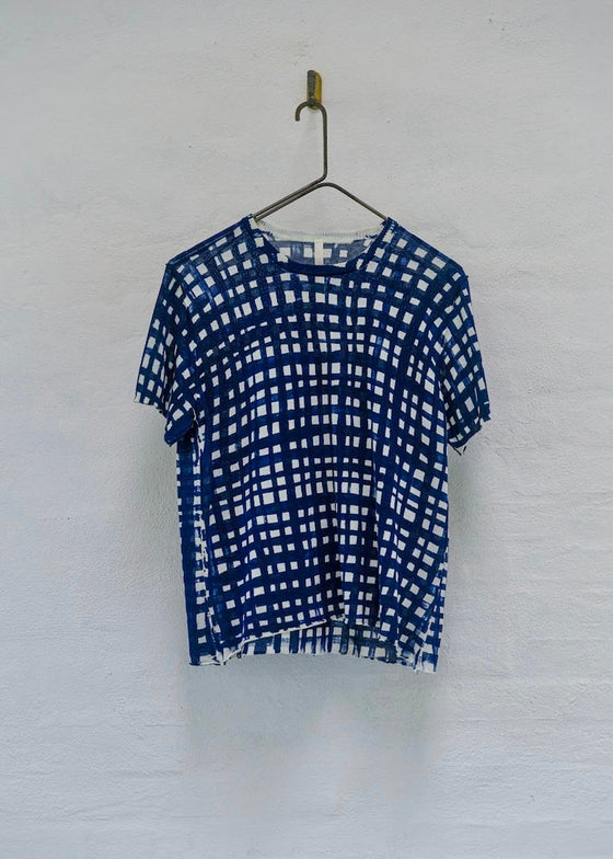 MJ Watson | Short Sleeve Sweater | Navy Check