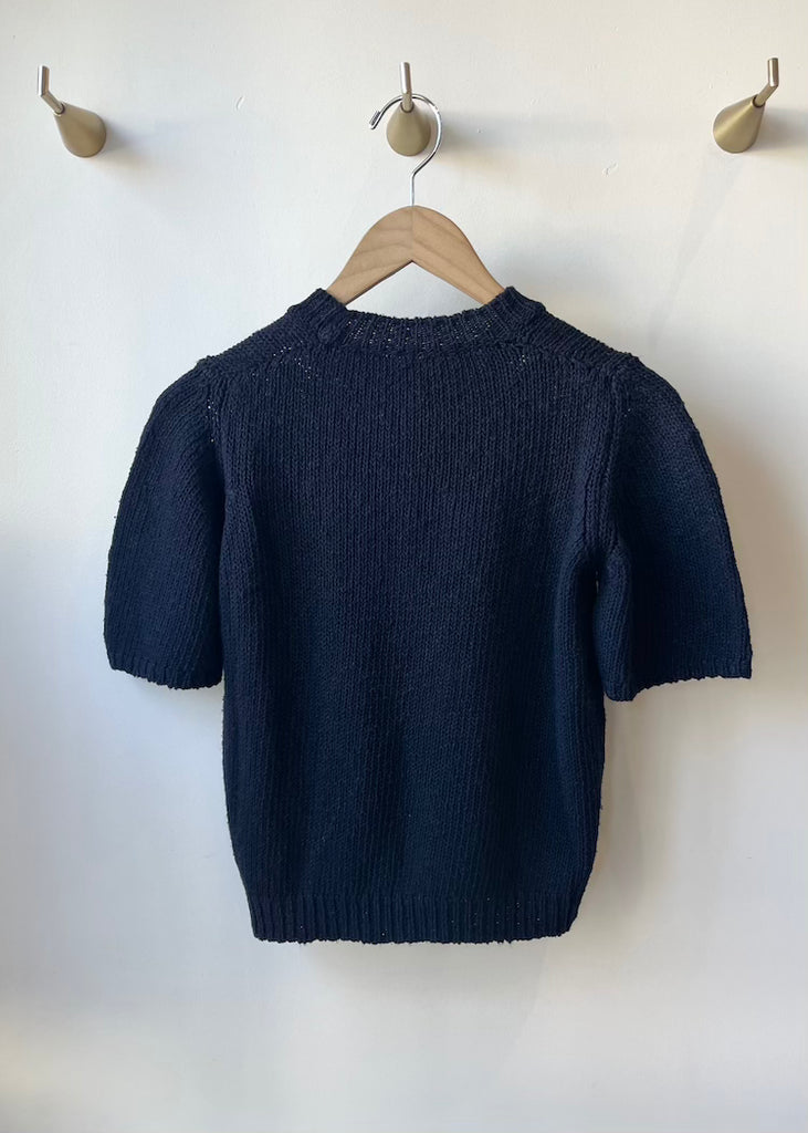 MJ Watson | Short Sleeved Sweater | Navy