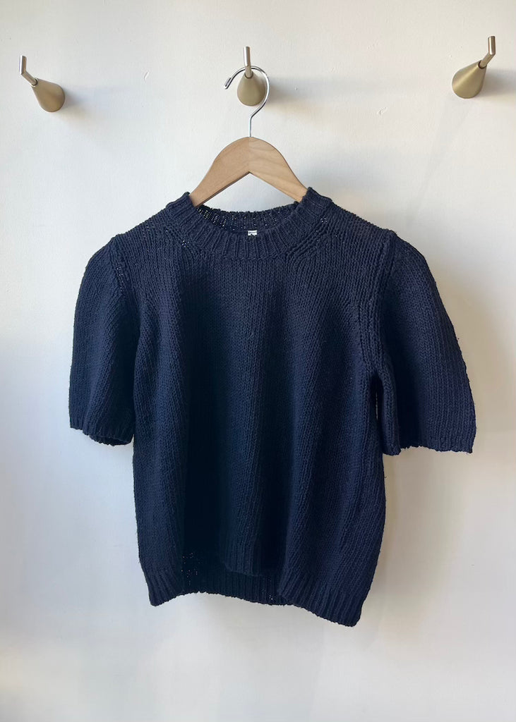 MJ Watson | Short Sleeved Sweater | Navy