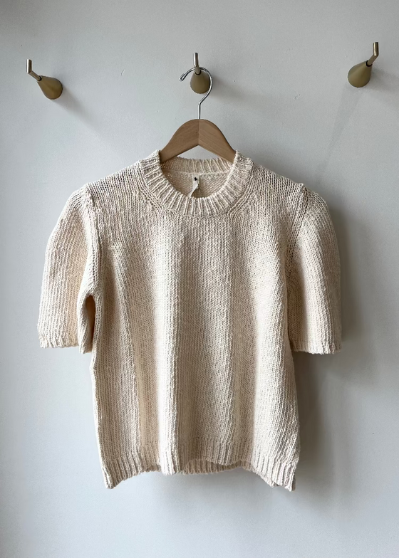 MJ Watson | Short Sleeved Sweater | Natural