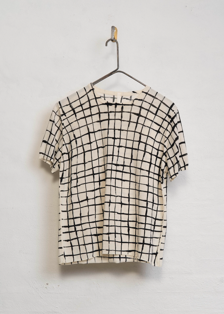 MJ Watson | Short Sleeved Sweater | Navy Check