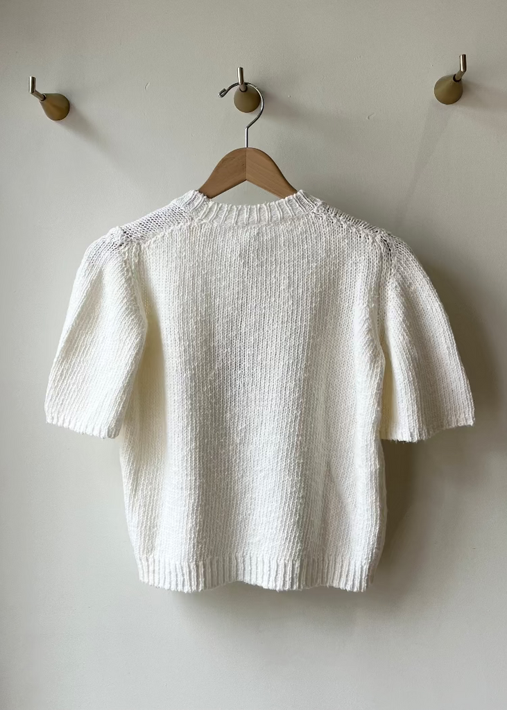 MJ Watson | Short Sleeved Sweater | White