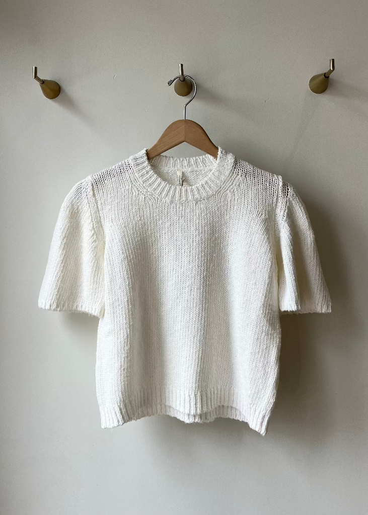 MJ Watson | Short Sleeved Sweater | White
