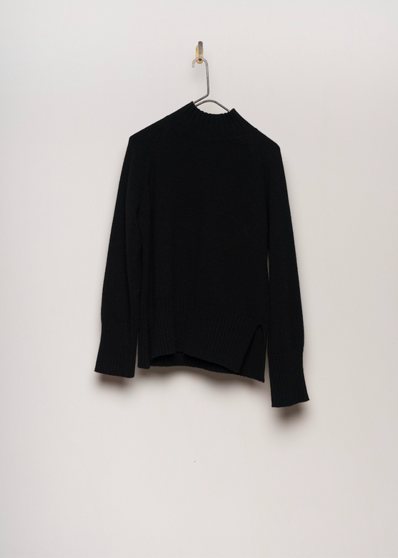 MJ Watson | High Neck Pullover | Black