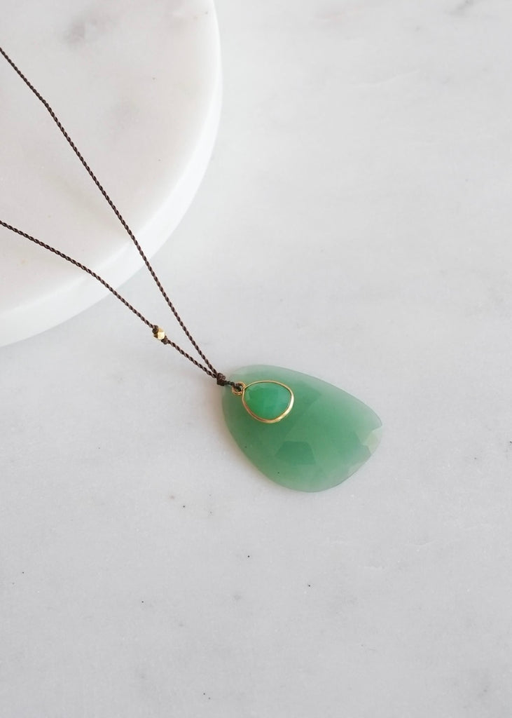 Margaret Solow | Green Chalcedony + Chrysoprase Necklace