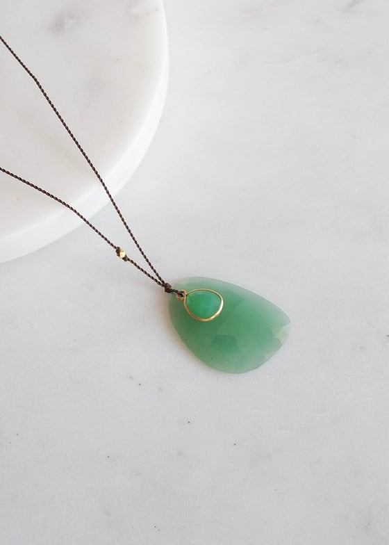 Margaret Solow | Green Chalcedony + Chrysoprase Necklace