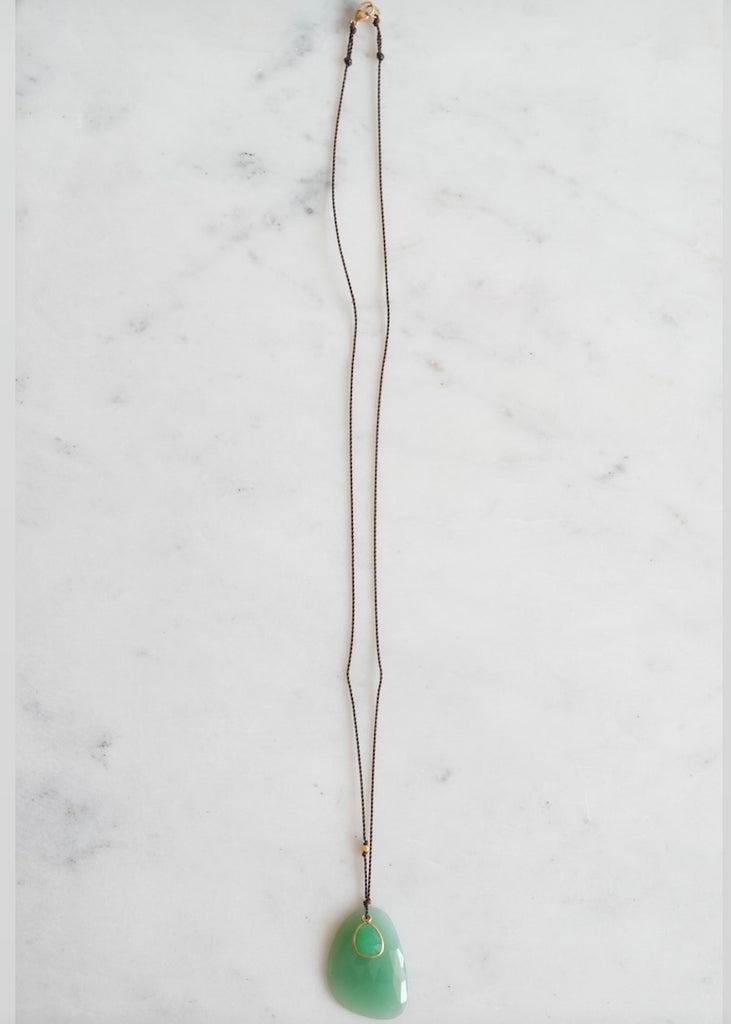 Margaret Solow | Green Chalcedony + Chrysoprase Necklace