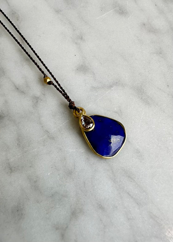 Margaret Solow | Lapis and Diamond + 18kg Necklace