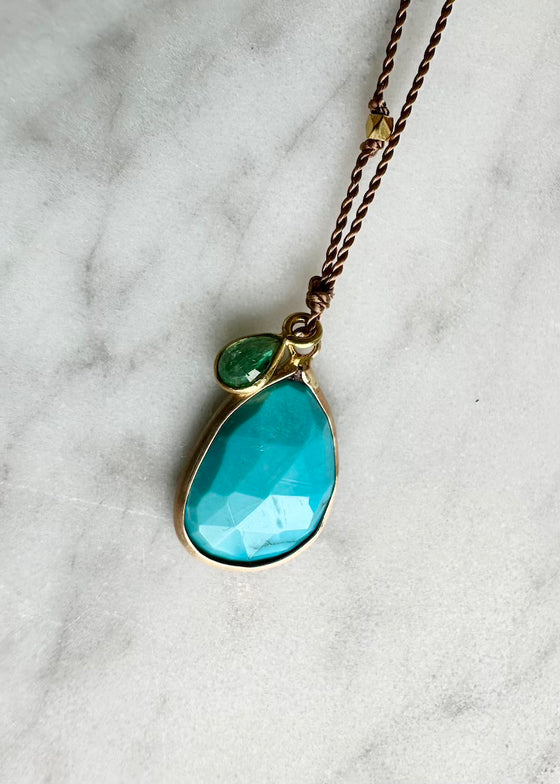Margaret Solow | Turquoise and Emerald + 18kg Necklace