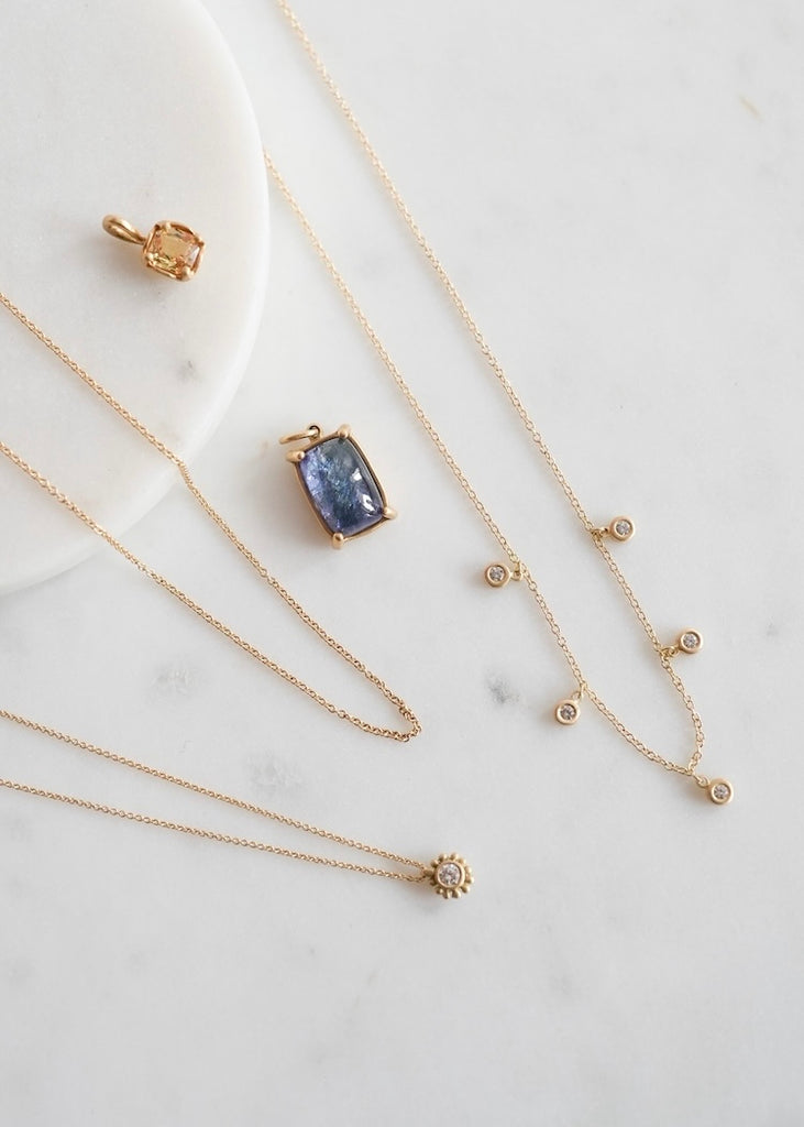 Marian Maurer | City Charm | Rectangular Tanzanite Pendant | 18k