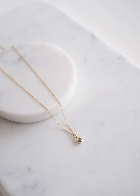 Marian Maurer | City Pendant | Pear Blue Sapphire | 16"
