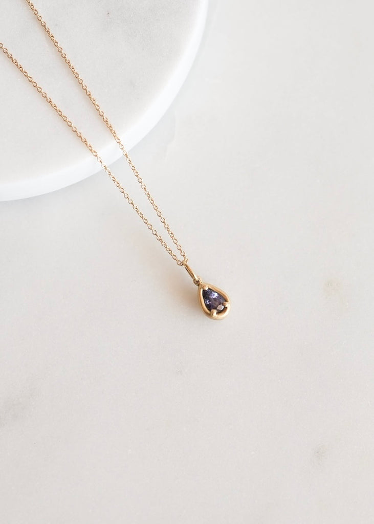 Marian Maurer | City Pendant | Teardrop Purple Sapphire | 18k
