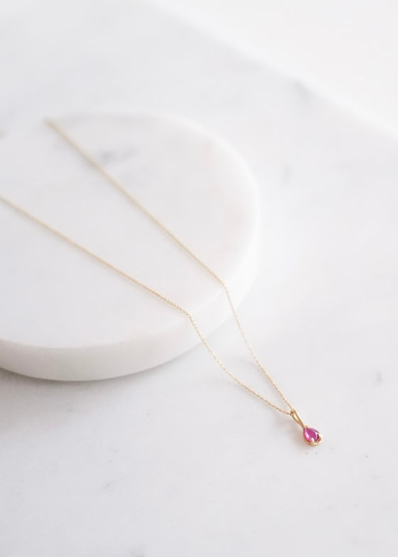 Marian Maurer | City Pendant | Teardrop Ruby | 16"