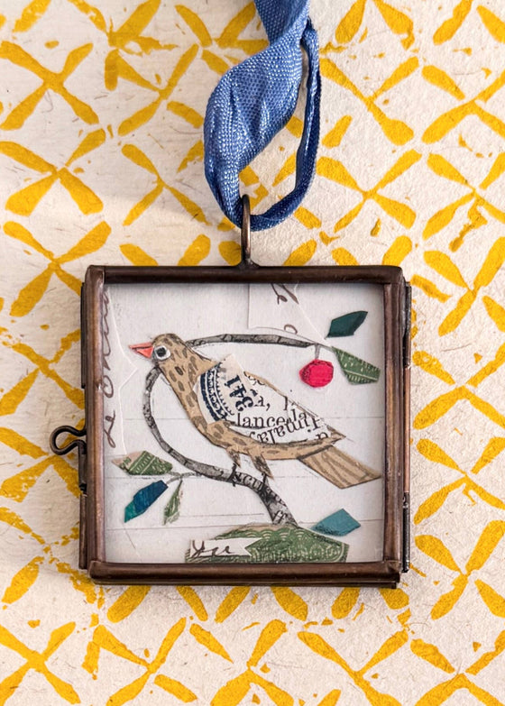 Maris Mirum | Cerise Folk Bird | Vintage Locket Ornament