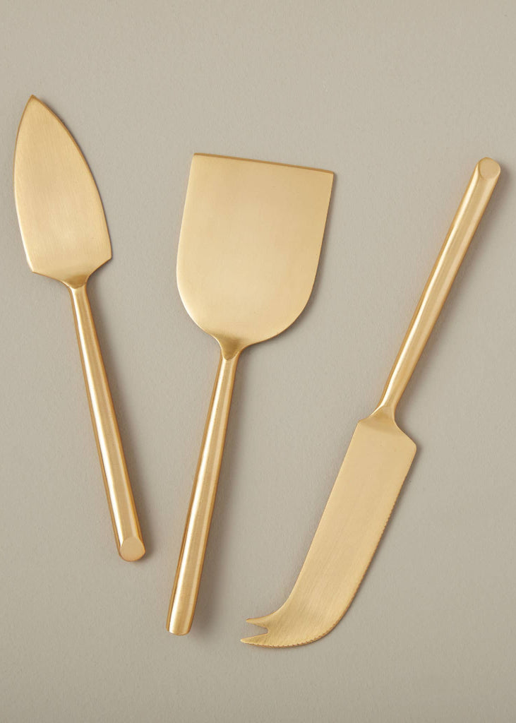 Matte Gold Cheese Knives