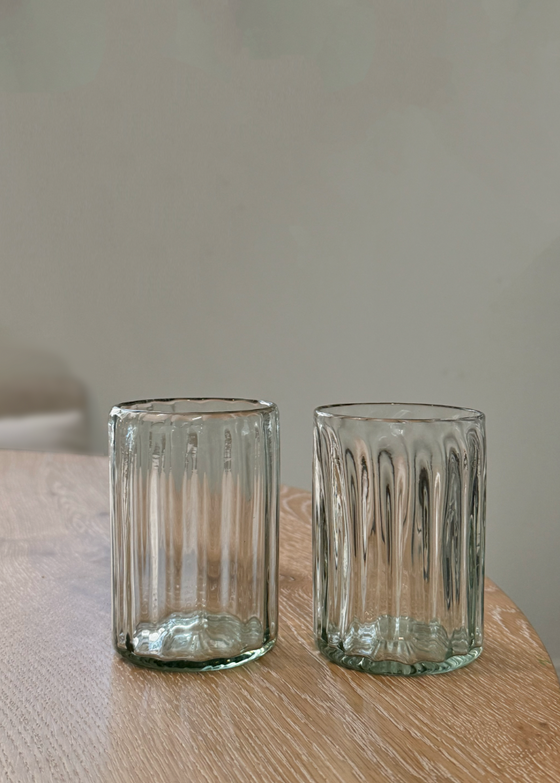 Recycled Handblown Fluted Tumbler | Medium