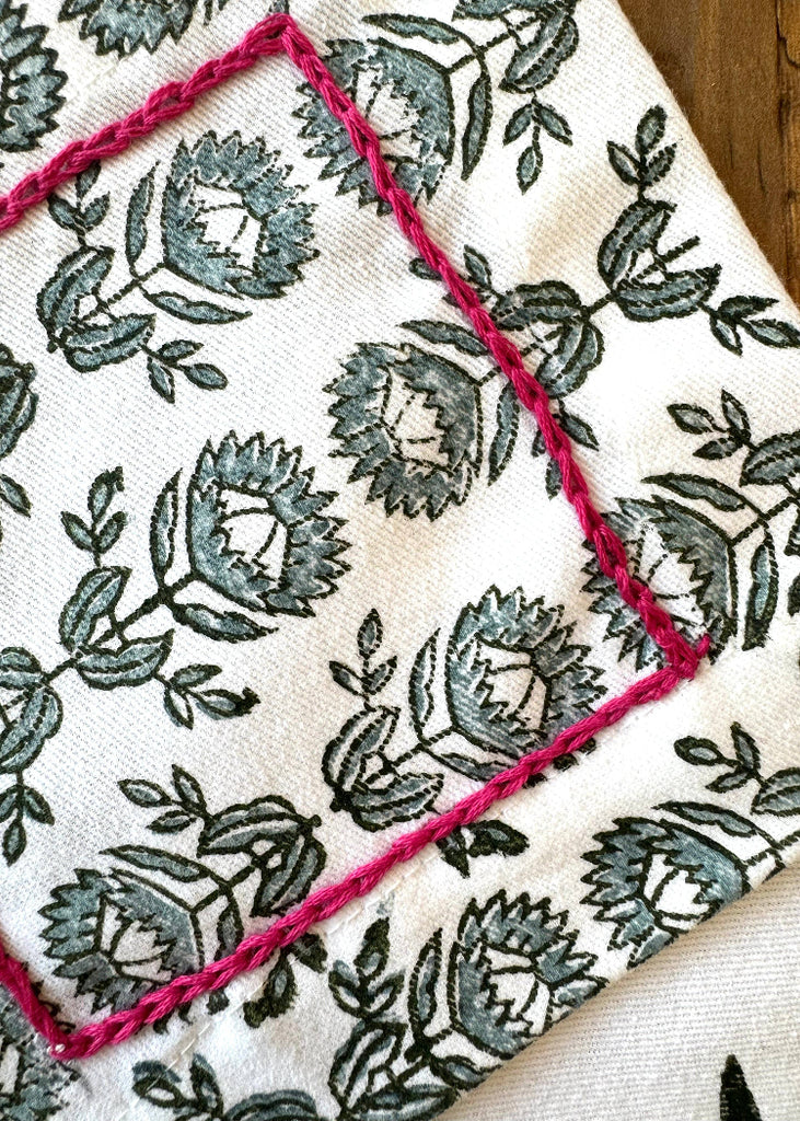 Mended | Cocktail Napkins S/4 | Midnight Protea Set
