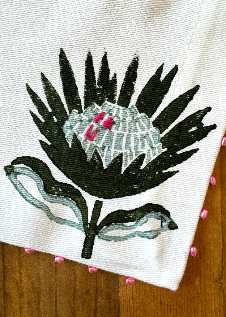 Mended | Cocktail Napkins S/4 | Midnight Protea Set