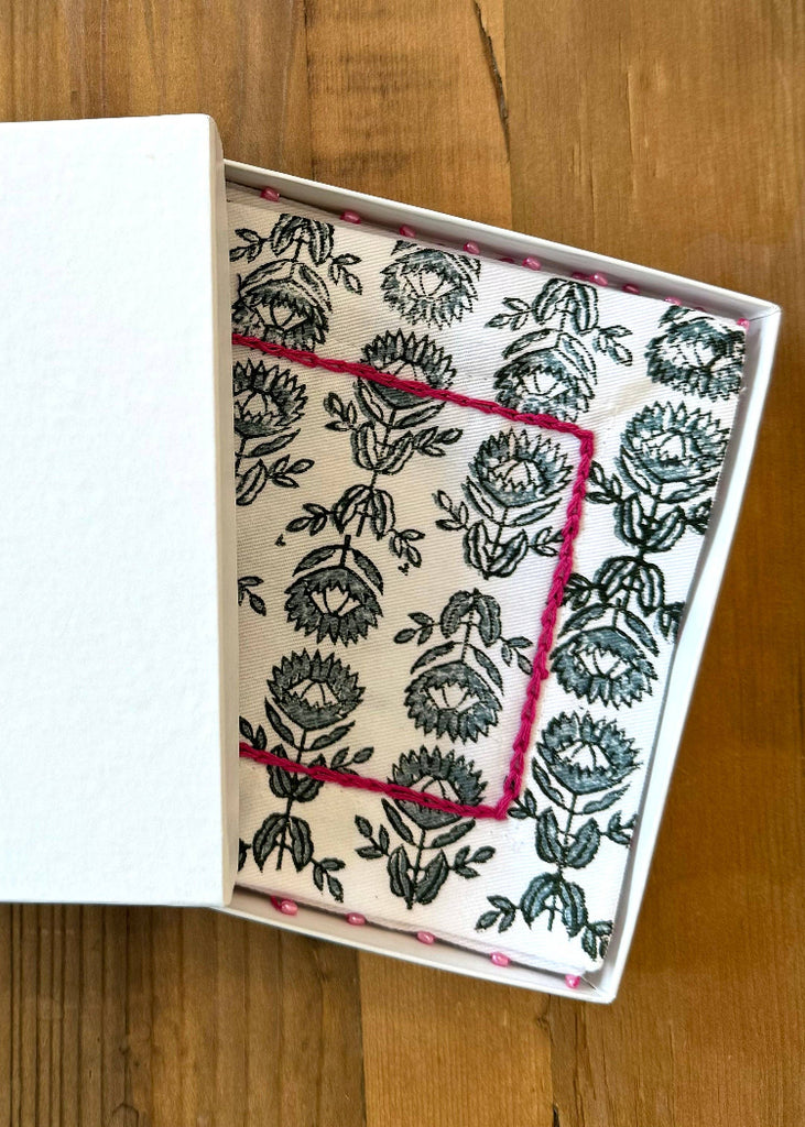 Mended | Cocktail Napkins S/4 | Midnight Protea Set