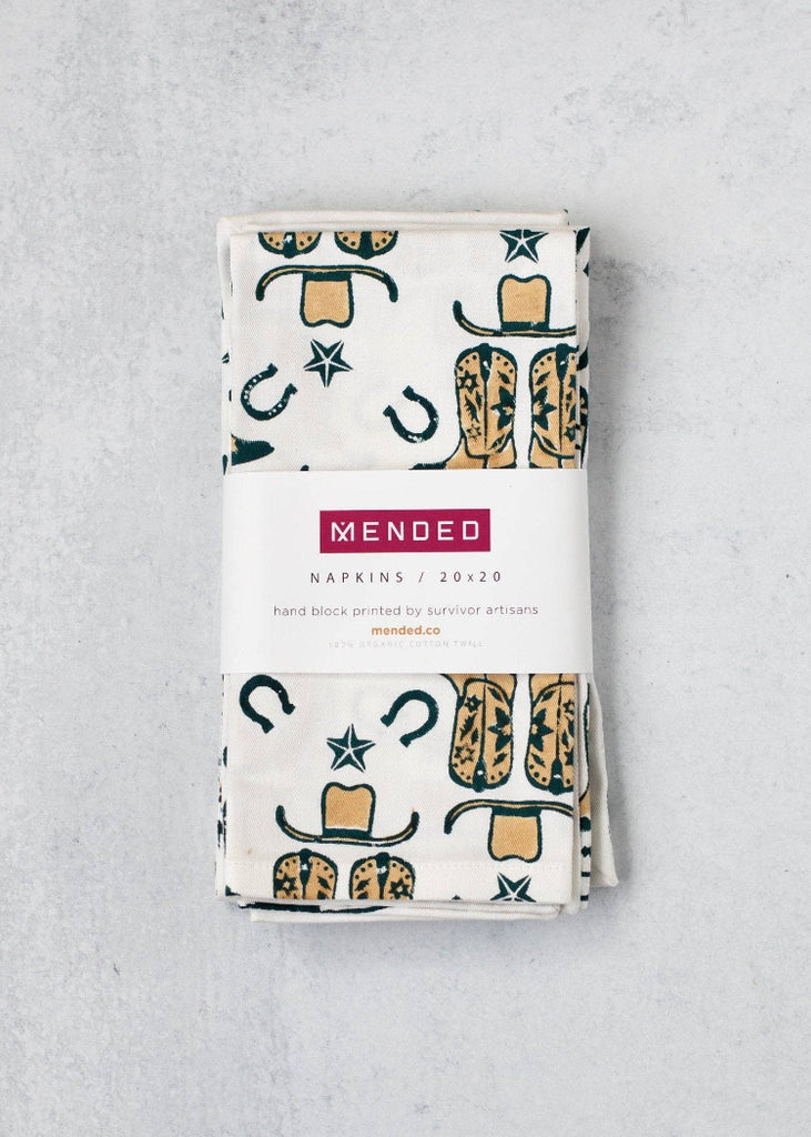 Mended | Dinner  Napkins S/4 | Cowgirl, Midnight