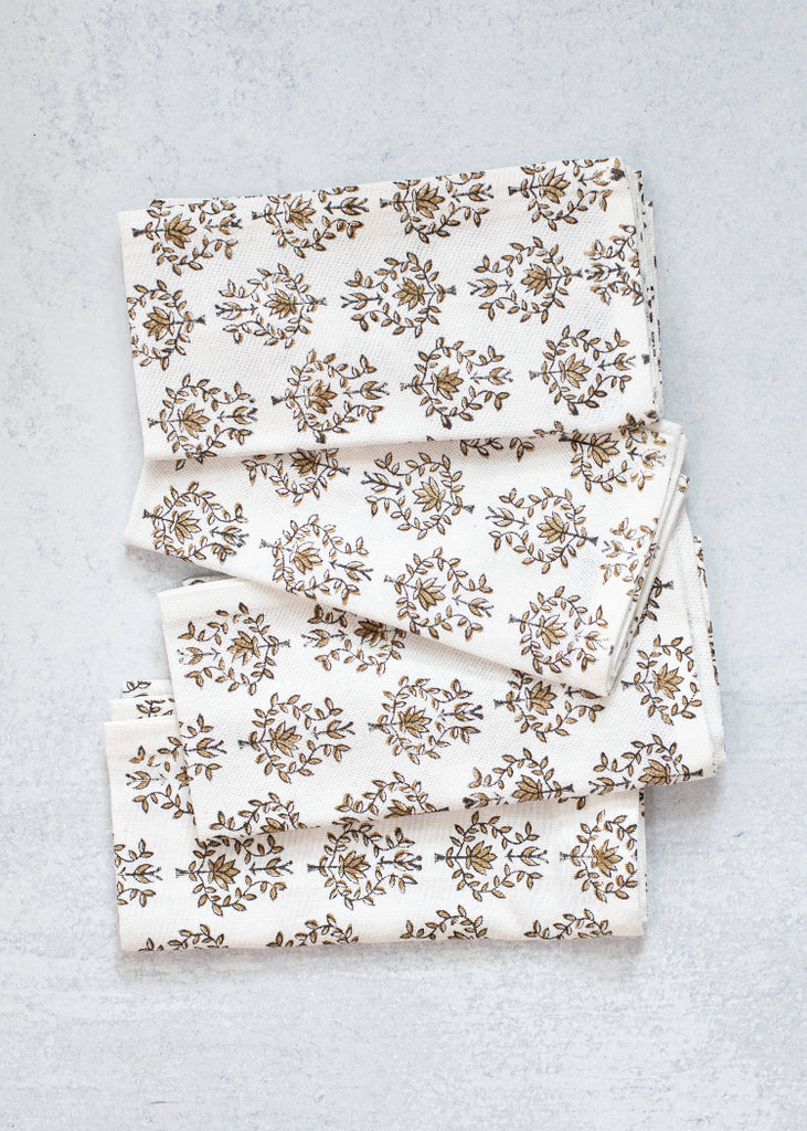 Mended | Dinner Napkins S/4 | Lotus, Black & Chai