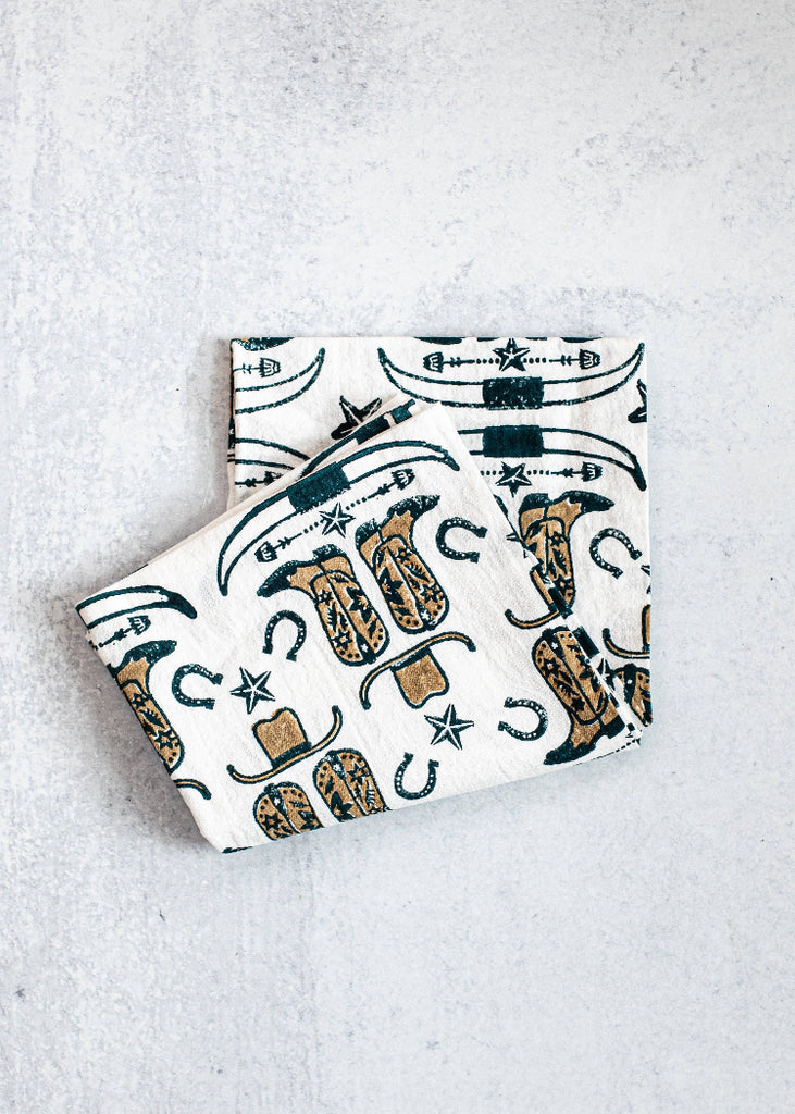 Mended | Tea Towel | Cowgirl Boots