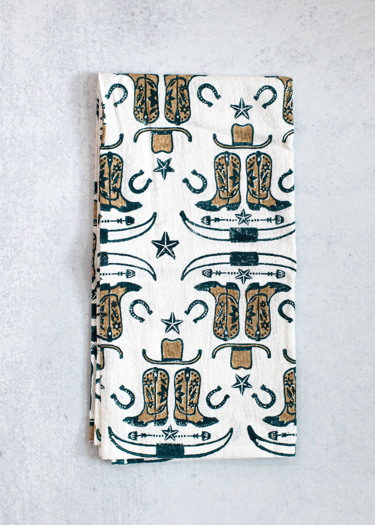 Mended | Tea Towel | Cowgirl Boots