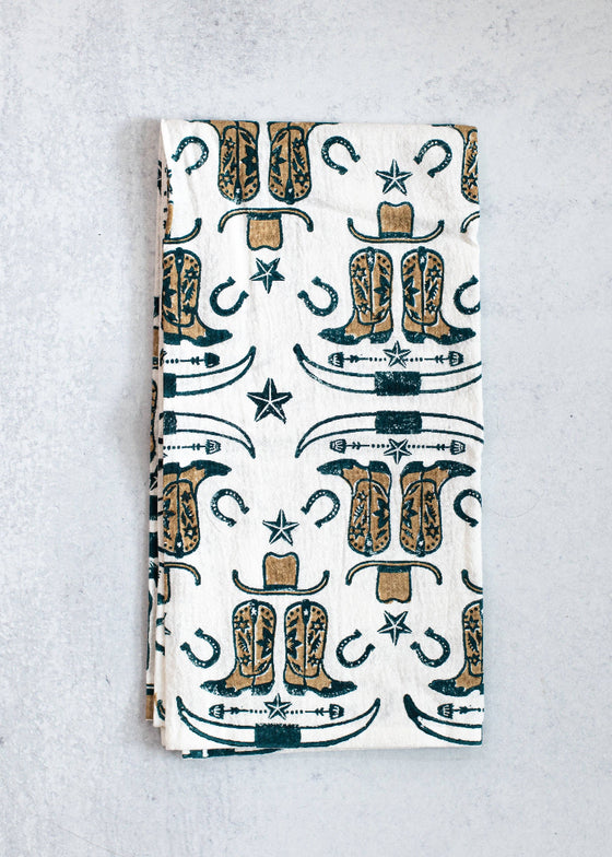 Mended | Tea Towel | Cowgirl Boots
